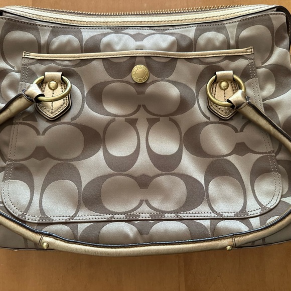 Coach gold fabric briefcase - Picture 2 of 4